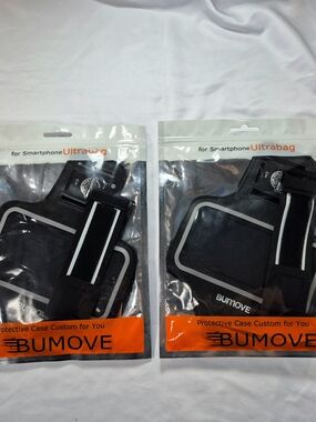 NWT BUMOVE Bundle (2) Smartphone Running Armbands - Black BOGO